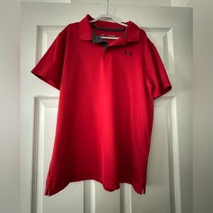 Under Armour Boys Red Polo Shirt